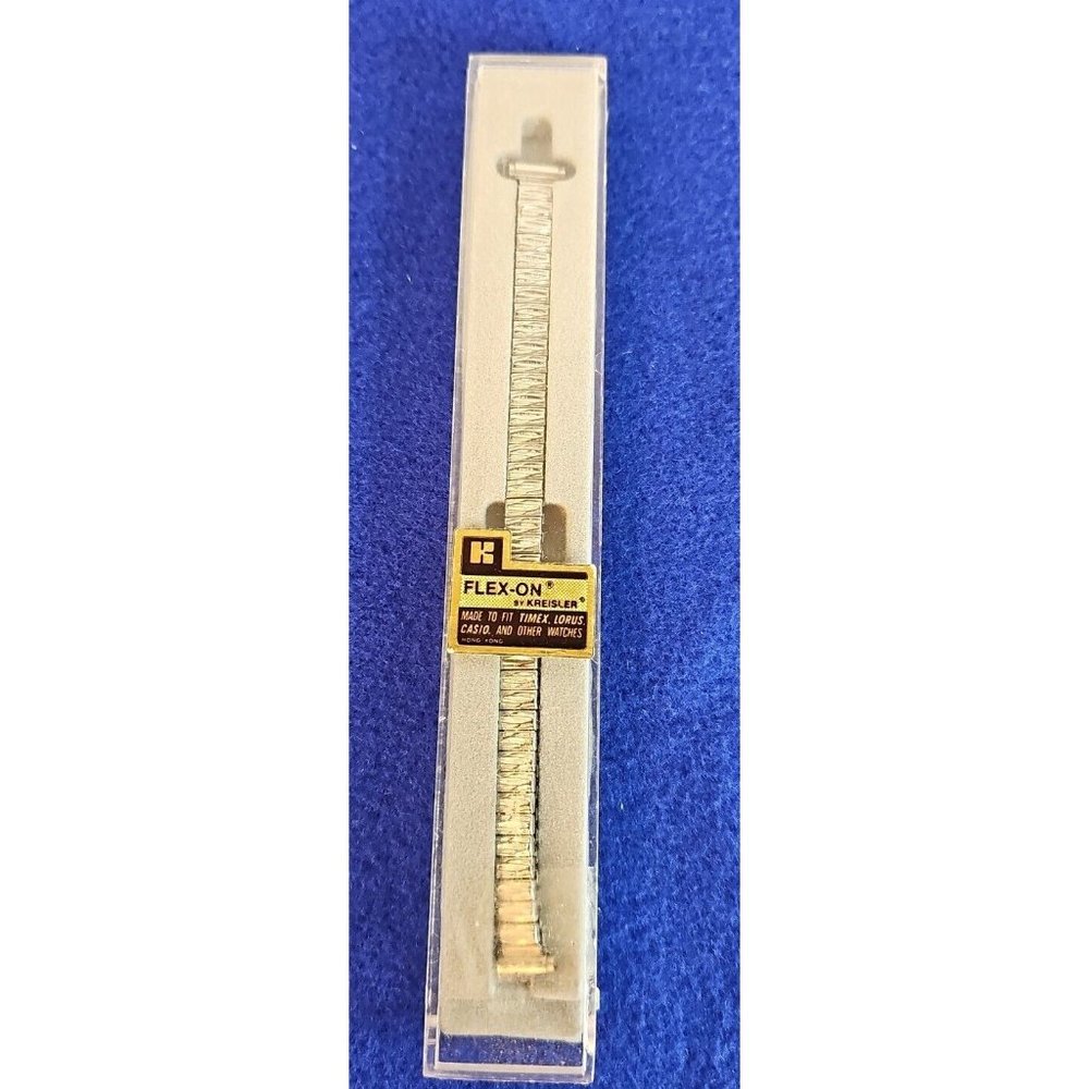 Vtg Kreisler Flex On Silver Tone Watch Band Textured Bracelet For Casio Timex